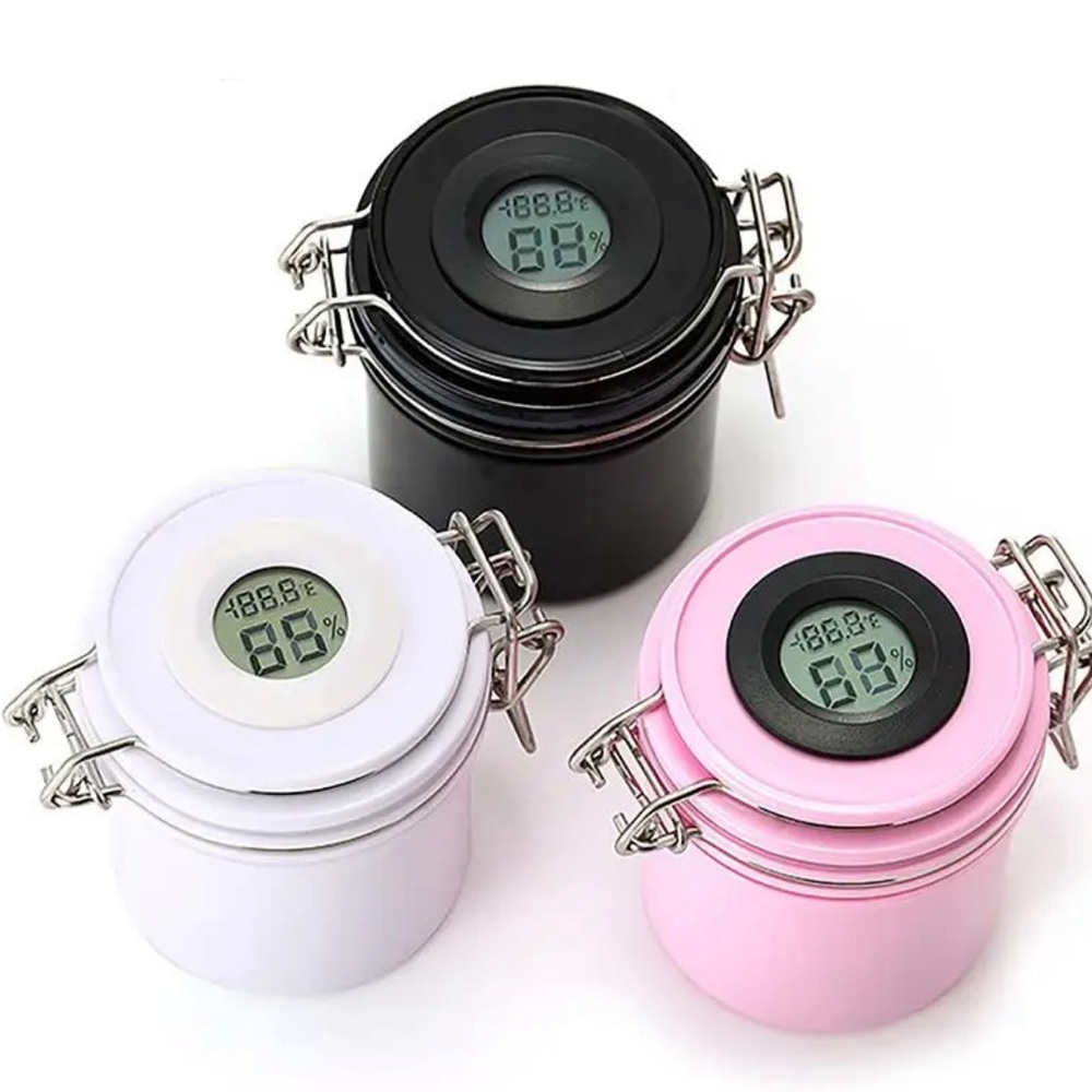 Eyelash extensions glue storage home with hygrometer